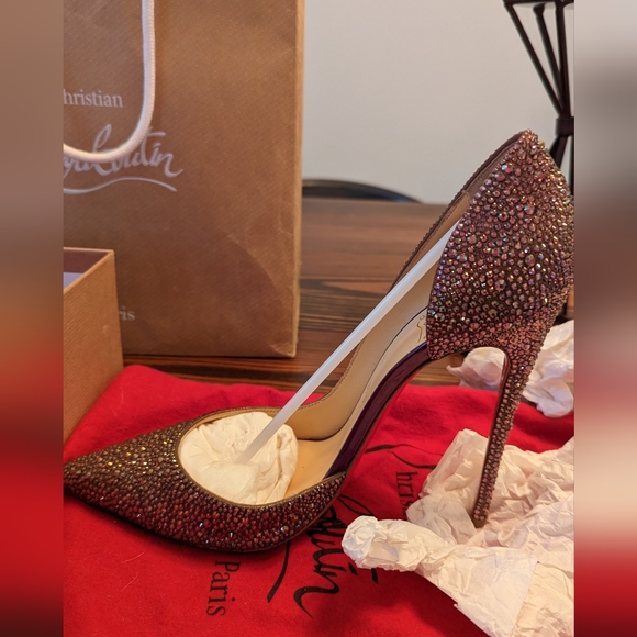 Christian Louboutin Iriza Strass 120 Suede Burma/Metal Gloss - Picture 4 of 12